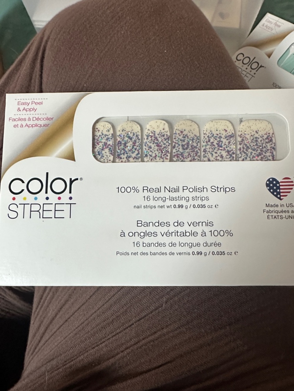 Color Street Less Bitter, More Glitter Nail Strips with Purple and Blue Glitter